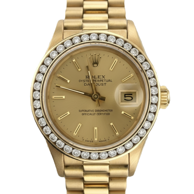 Rolex Presidential 26mm 69178 DateJust 18k Yellow Gold AM Diamond Bezel