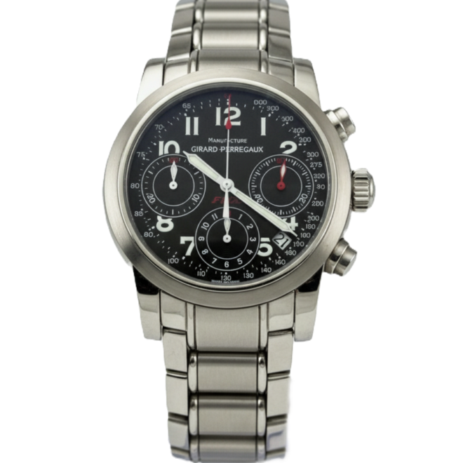 Girard Perregaux 38mm Ref 8020 F300 Ferrari Chronograph Triple Carbon Dial Auto