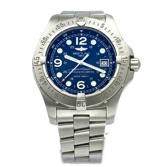 Breitling 42mm SuperOcean A17390 Steelfish Automatic Black Dial Date Chronomete