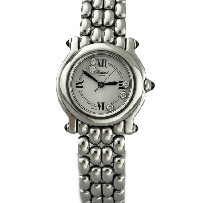 Chopard Happy Sport 26mm Steel & Diamond White Dial 8245 Ladies Quartz WA586996