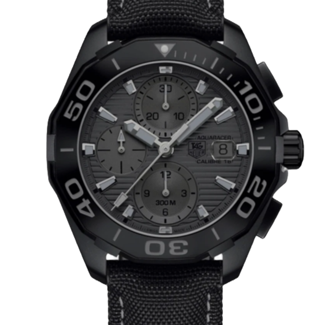TAG Heuer 43mm Aquaracer Special Edition Black CAY218B Titanium Chronograph Auto