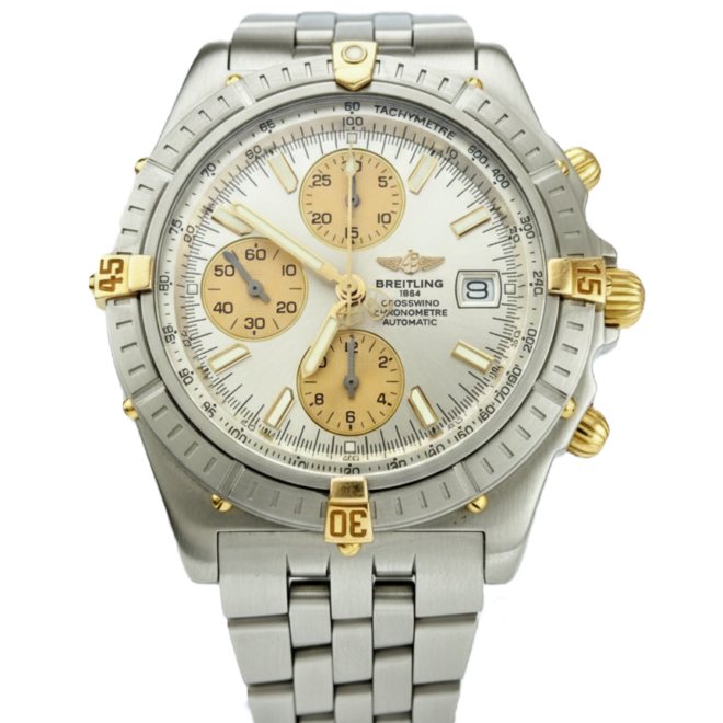 Breitling Crosswind B13355 Chronograph Date Gold & Steel 43mm Auto MINT