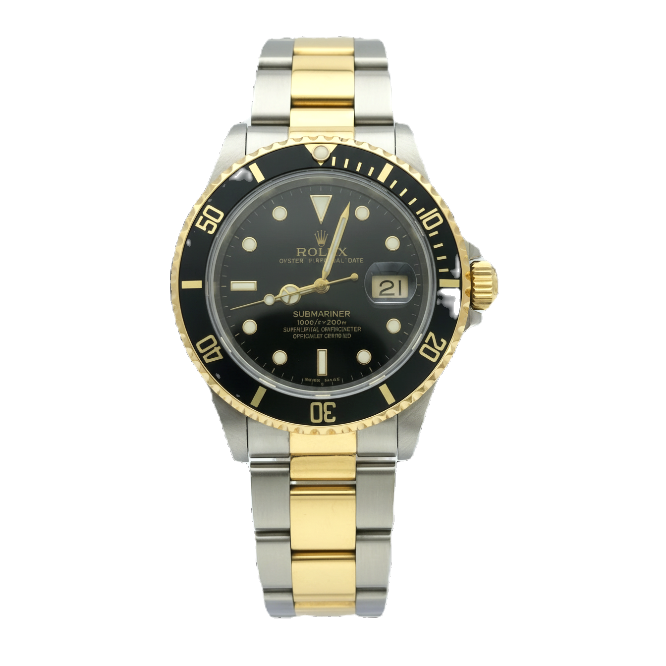 Rolex Submariner 40mm 16613 18k Yellow Gold & Steel Black Dial Date Automatic
