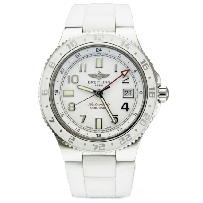 Breitling SuperOcean GMT 41mm White Dial A32380 Automatic Rubber