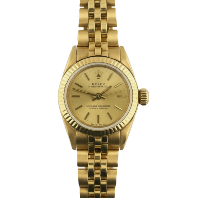 Rolex Oyster Perpetual 26mm 67198 Solid 18k Yellow Gold Jubliee Bracelet Auto