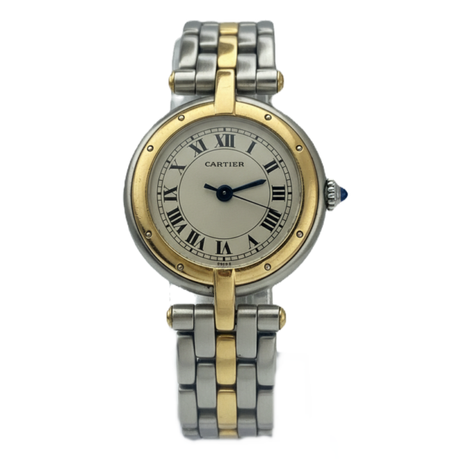Cartier 24mm Panthere Couger 1057920 White Roman Dial 18K Yellow Gold & Steel