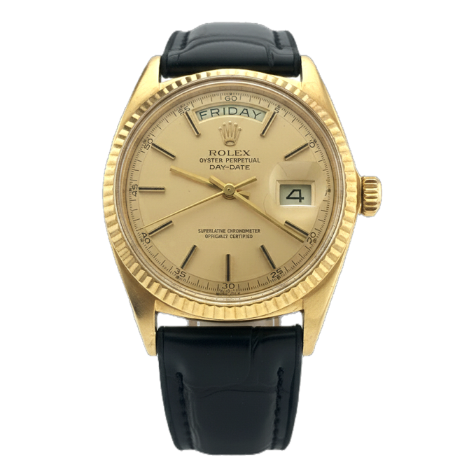 Rolex 36mm 1803 Day-Date Presidential 18k Solid Yellow Gold Auto Pie Pan 1970's