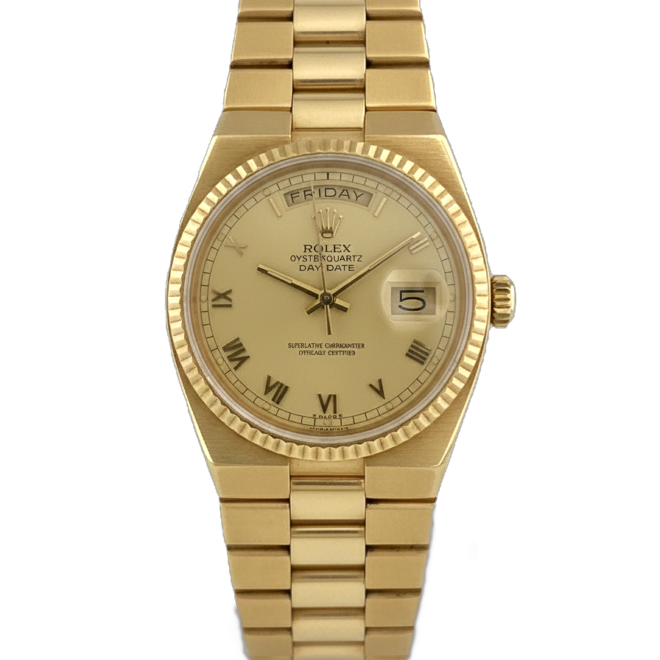 Rolex Presidential Vintage36mm 19018 DD Oyster Quartz 18k Yellow Gold Roman Dial