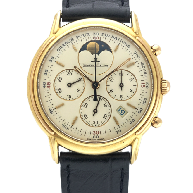 Jaeger LeCoultre 34mm 165.7.3 18k Yellow Gold Odysseus Chronograph Moonphase 35m