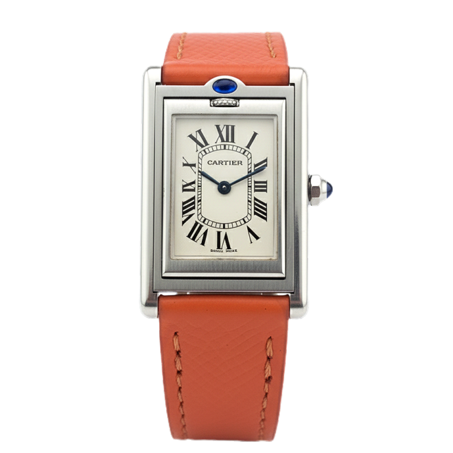Cartier Tank Basculante 23.5mm x 35mm #2405 #W10X1258 Steel White Roman Reverso