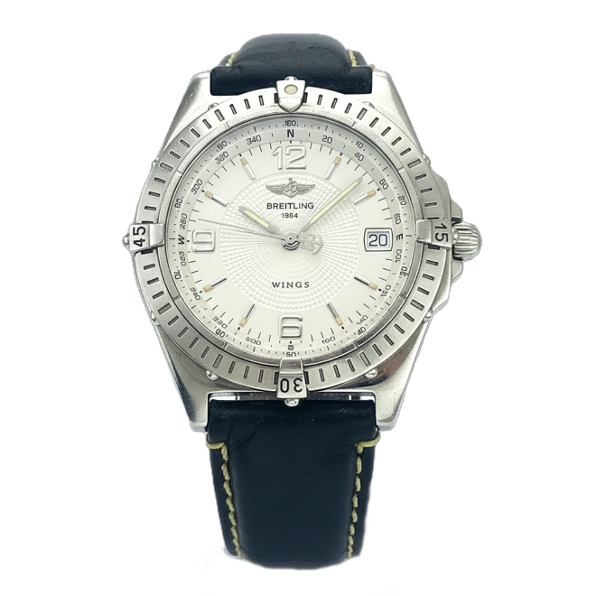 Breitling 38mm A10050 Wings Automatic WindRider Date Chronomat Rubber Leather