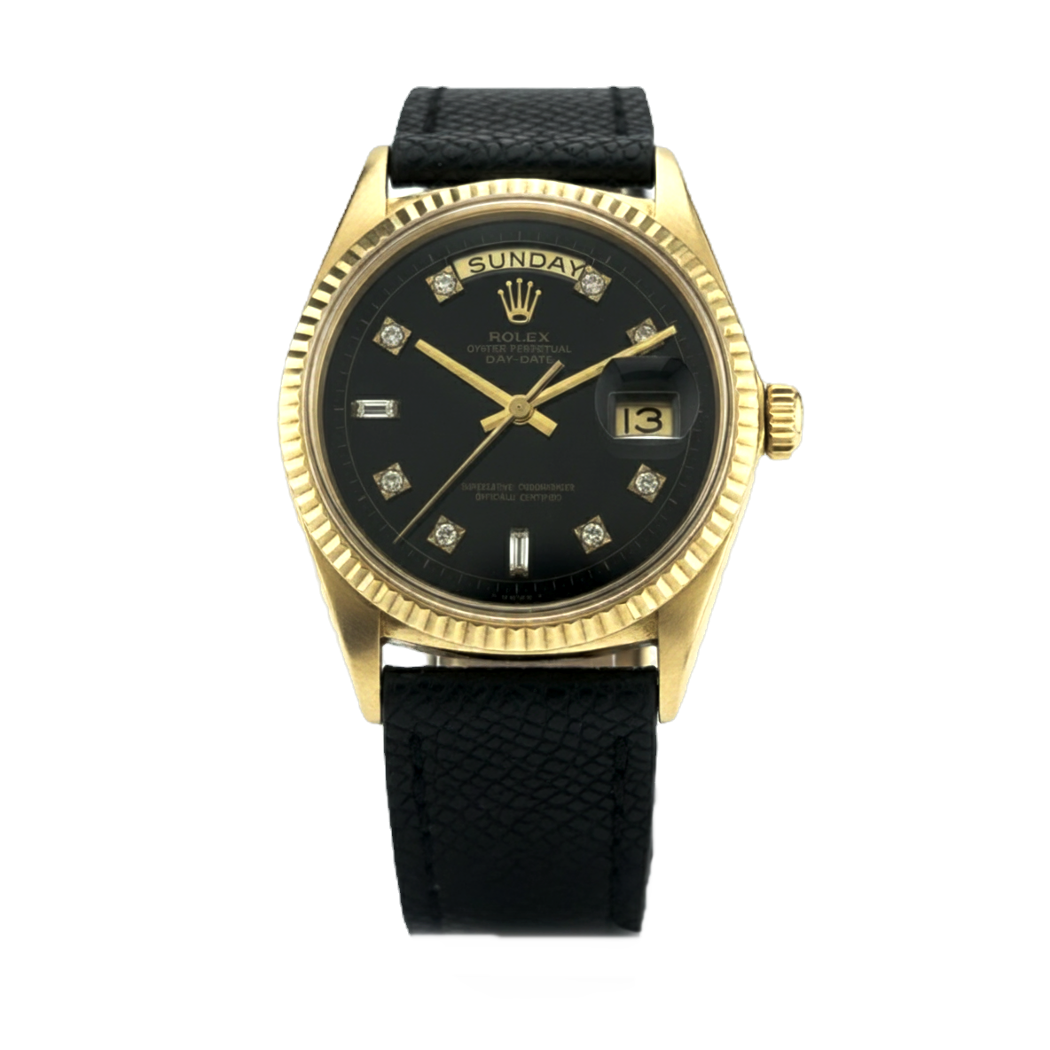 Rolex 36mm 1803 Day Date President 18k Solid Yellow Gold Black Diamond Dial  Aut