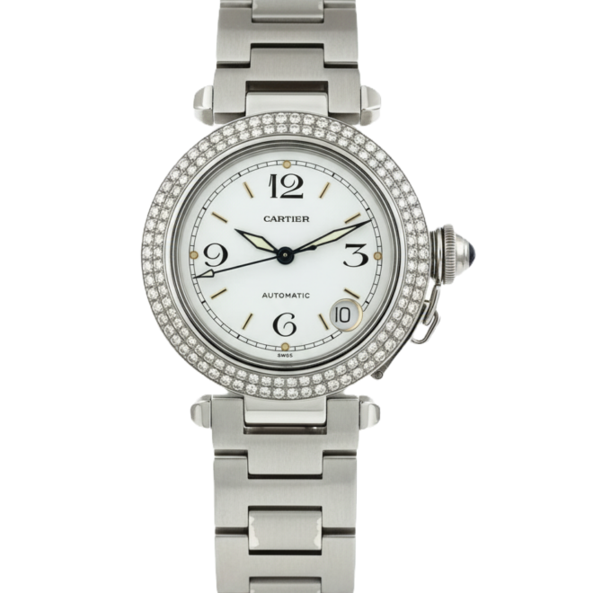 Cartier Pasha 35mm Date Automatic Full Diamond Bezel #2324