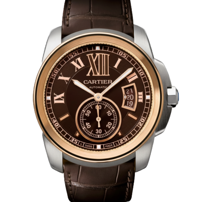 Cartier Carlibre 42mm de #3389 #W7100051 Chocolate Dial 18k Rose Gold & Steel