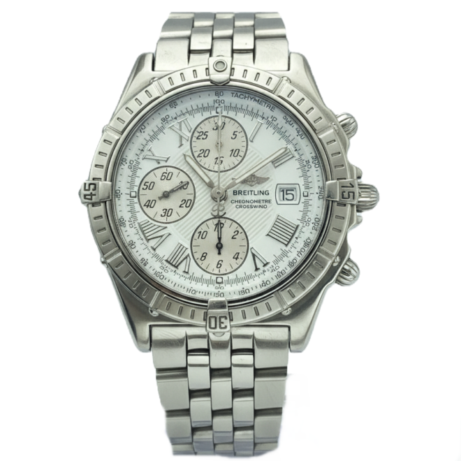 Breitling Chronograph 44mm A13355 Crosswind Date White Roman Dial Automatic MINT