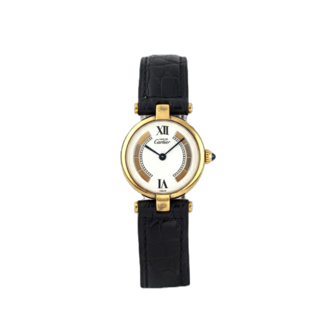 Cartier 25mm 590004 Must Ronde Vendome Trinity 925 Silver 18k Yellow Gold Vermei